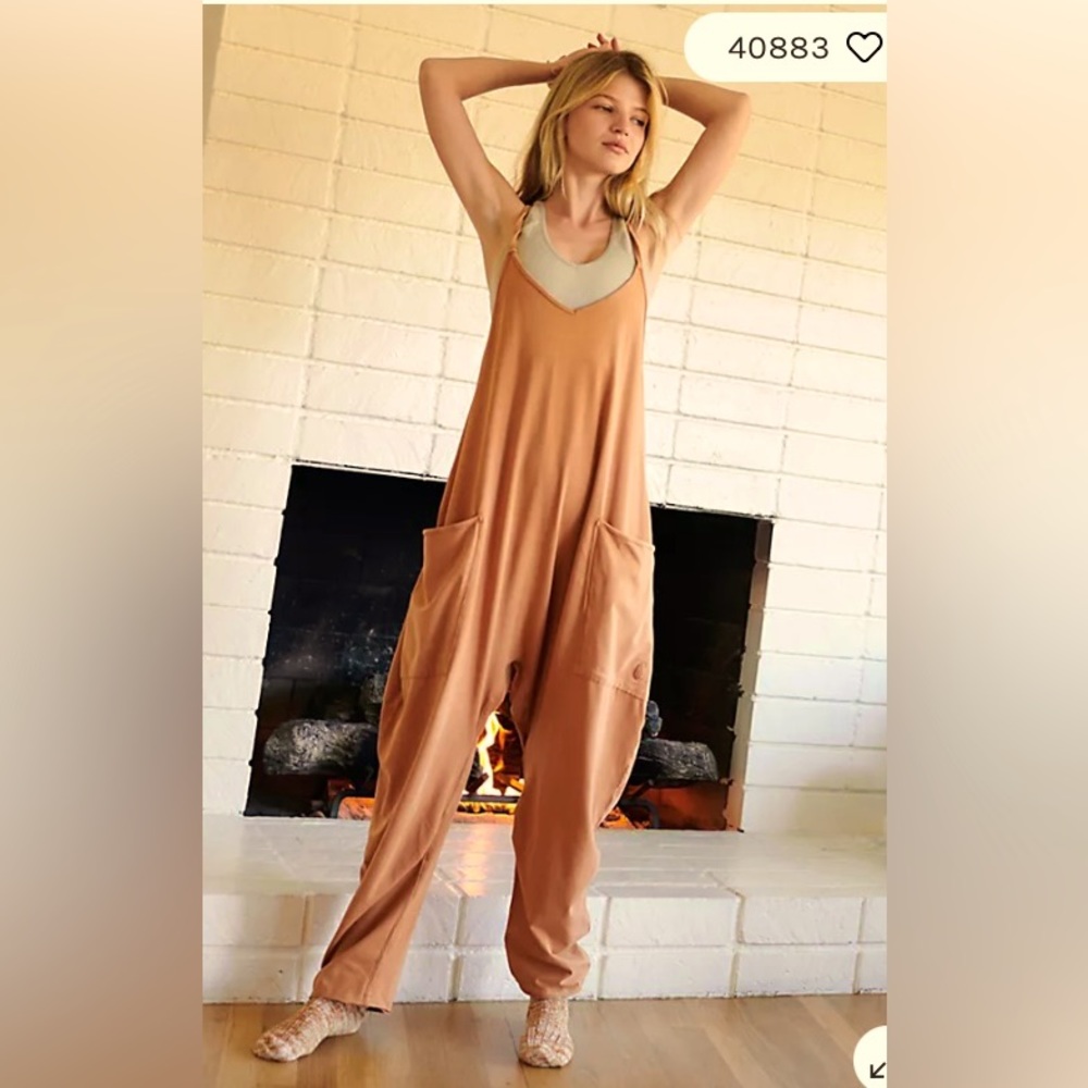 Free People Movement - Hot Shot Onesie - L - toasted coconut